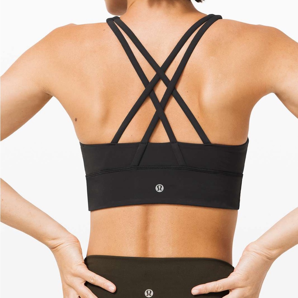 Lululemon Energy High-Neck Longline Tough Bra *Medium Support, B-D, Black 10 - Picture 4 of 8